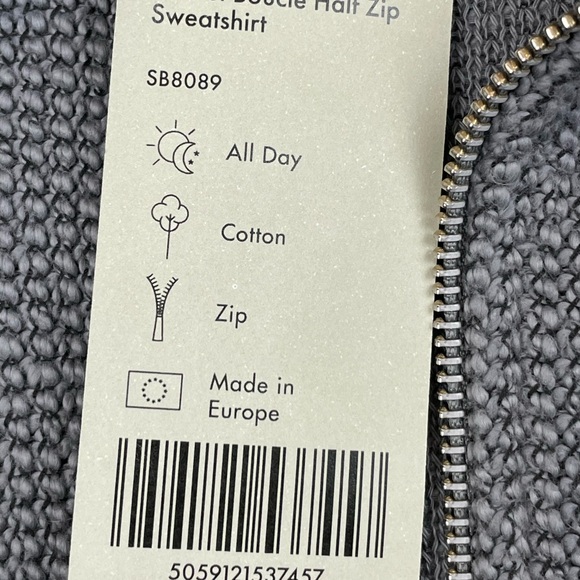 Sweaty Betty Size US 8 Gray Quarter-Zip Sweater minor flaws - Picture 8 of 12